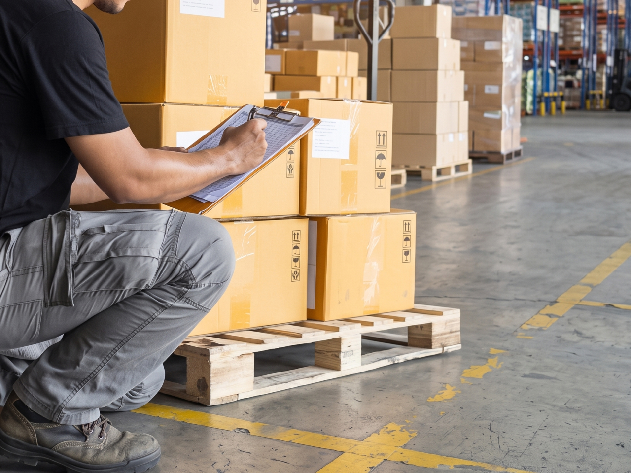 Organized warehouse with quality control inspection process