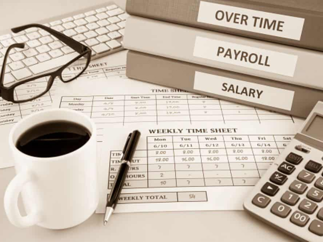 HR professional managing payroll and employee documents